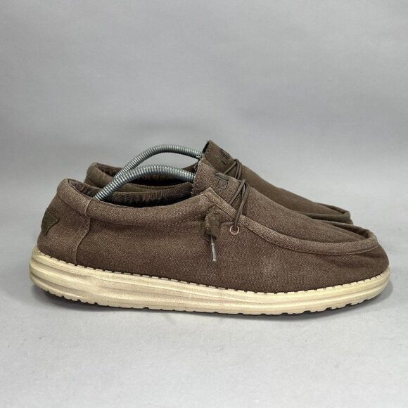 Hey Dude Men's Size 12 Wally Chocolate Slip On Shoes - Picture 1 of 10